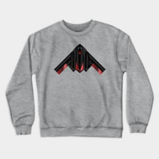 USAF B2 Spirit  Stealth Bomber - Black Red Crewneck Sweatshirt